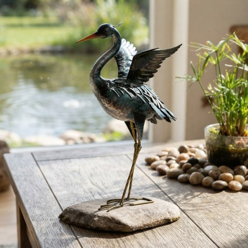Crane garden statue - crane, sculpture