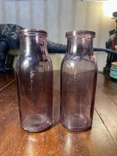 Pair antique amethyst - amethyst, glass