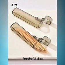 Plastic Toothpick Box Holder Portable Storage Container for Travel Camping