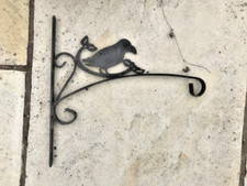 Pair - Metal Bird WALL BRACKET with HANGING BASKET on 3no chains, with padding