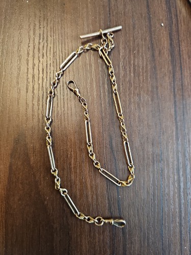 Solid 9ct gold albert - gold, watch