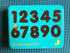 Jamie Oliver Number Cookie Tin. Numbers 0-9. Used.