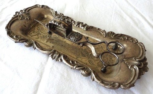 Antique silver plated candle - silver,