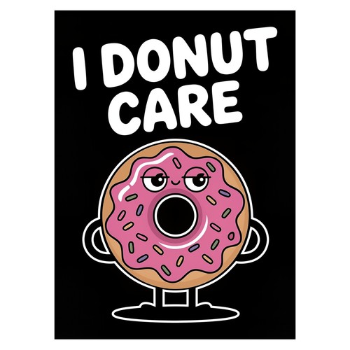 Funny donut cartoon - funny, poster