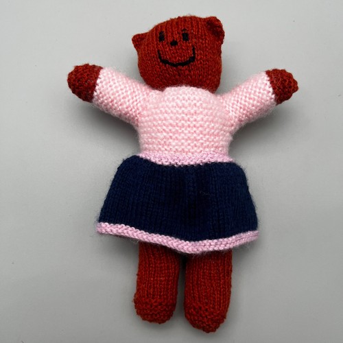 Hand knitted teddy bear - knitted,