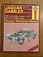Jaguar Daimler XJ6 Sovereign Workshop Manual Series 1, 2 & 3 , 2.8 , 3.4 & 4.2