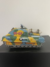 Lithographed M-61 U.S. Army friction toy tank Made In Japan 1950-1960