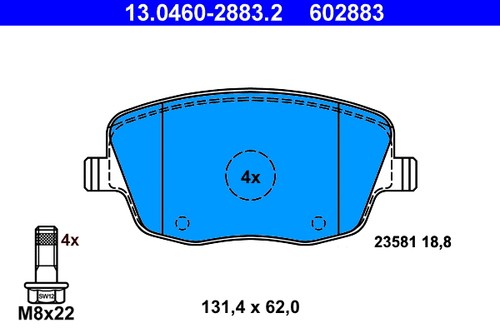 Front brake pad set - front,