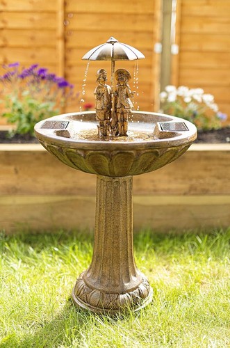 Water fountain solar garden - water,