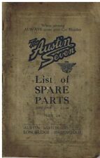 AUSTIN 7 SEVEN CHASSIS ORIGINAL 1939 FACTORY ILLUSTRATED PARTS LIST