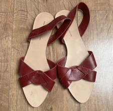 Zara Basic Collection Women’s Red Leather Sandals Size EU 40