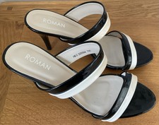 ROMAN SLIP ON HEELED SANDALS  Uk Size 7
