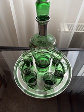 Green Glass  Decanter with