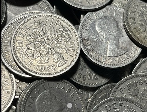 100 1956 qeii sixpence - 1956,