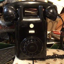 VINTAGE BLACK PTT HEEMAF DUTCH BAKELITE WALL MOUNTED TELEPHONE  1961 untested 