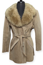 Vintage 70s Tan Faux Leather &