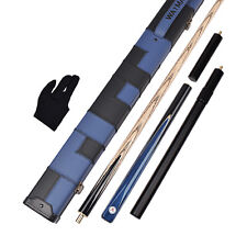 WAYMARK 57" 9.5mm 18.5oz Handmade Snooker Cues Blue Ebony 3/4 Snooker Cue & Case