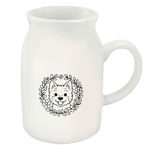 Westie floral wreath ceramic - 'westie, wreath'