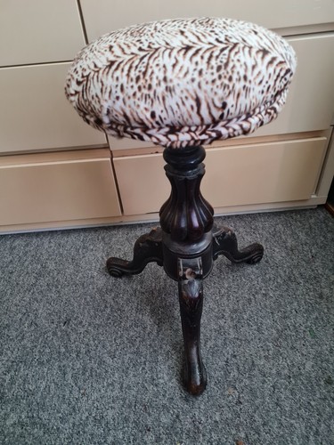 Antique walnut piano stool - walnut,
