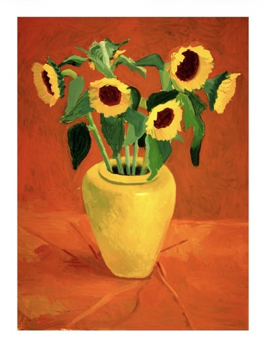 David hockney sunflowers - sunflowers, a