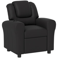 Kids Recliner Chair Black PU