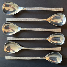 Vintage Viners Studio Stainless Steel 6 x Dessert Spoons Gerald Benney 20.5cm
