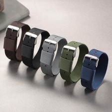 High Density Nylon Watch Band Straps Men's One Piece Canvas Wristbands18 20 22mm