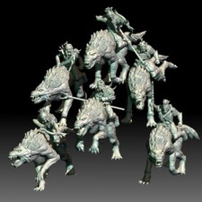 Set of 6 Wild Orc Riders- Kzk
