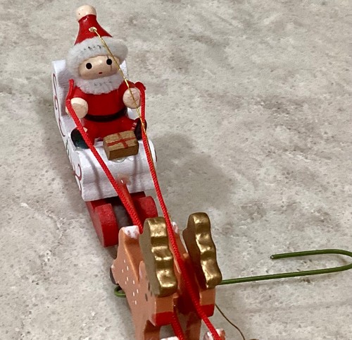 Vintage wooden santa - vintage,