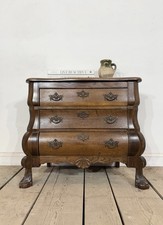 Vintage French Oak Bombe Chest Of Drawers 
