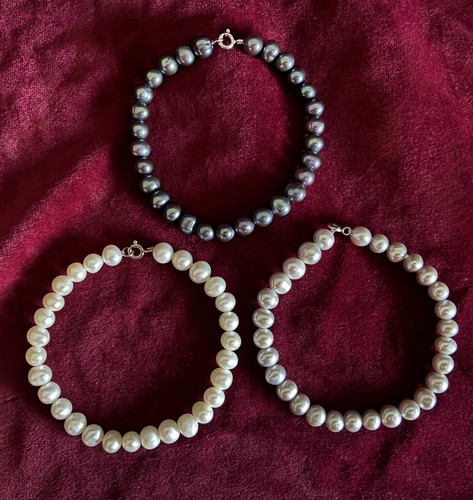 Set faux pearl bangles - set,