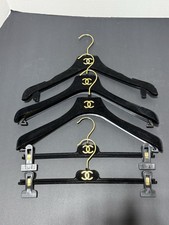 Lot of 5 Authentic CHANEL Boutique Hangers – Velvet & Clip – Gold CC Logo