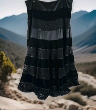  Women's Long Boho Skirt Black