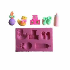Baby Mould Bottle Blocks Rattle Shoes Baby Shower Cakes Decorating Fondant Icing
