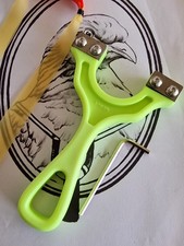 LEIGHTONS CATTYS  "chartreuse" Clipped  Catapult Slingshot 90mm “Spitfire” 