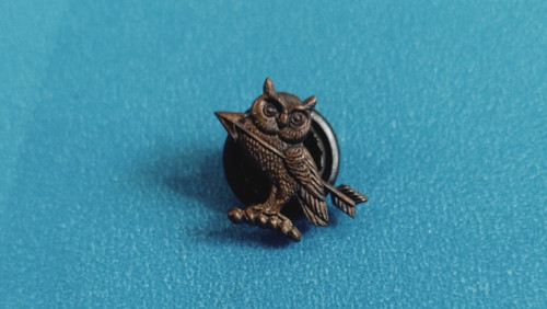 Vintage brass owl with arrow - vintage,