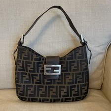 FENDI Classic Monogram Zucca Pattern Canvas Shoulder Bag