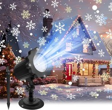 Christmas Snowflake Projector LED,Moving Snowfall Laser Light Outdoor Landscape！