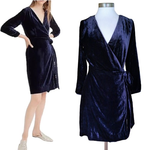 Crew velvet wrap dress size - wrap,