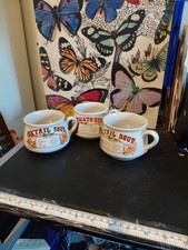 Group 3 x  Vintage Recipe Soup Mugs Handles Ceramic Cups Tomato Oxtail 