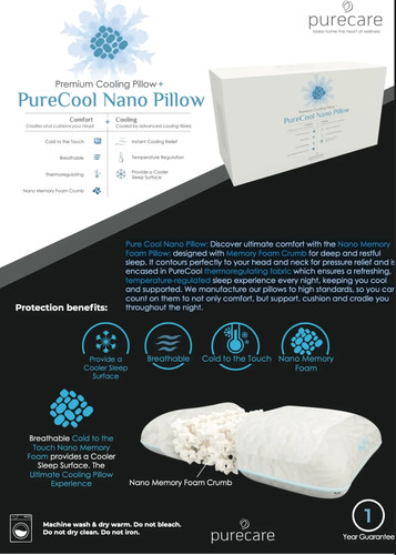 Pure cool nano pillow - pure,