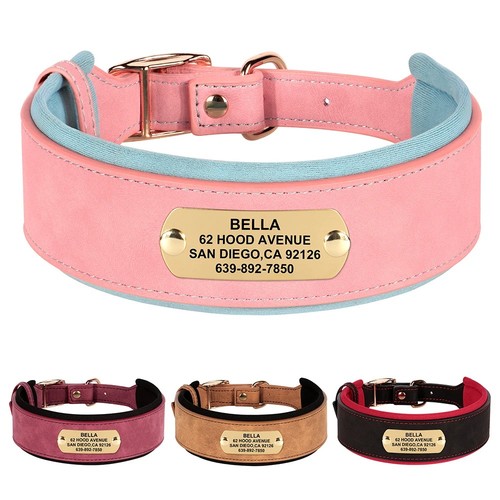 Wide leather personalised dog - leather,