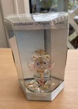 Lovinbox Angel Bear Blessings October Figurine Purple 22 Karat Gold Trim