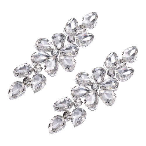 2pcs flower rhinestone - 2pcs,