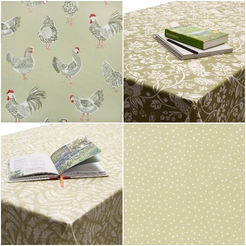 Sage green pvc oilcloth - sage,