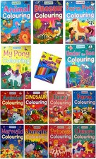 Bumper Colouring Book A4 Unicorn Mermaid Fairy Dinosaur Jungle Animal RRP £3.99