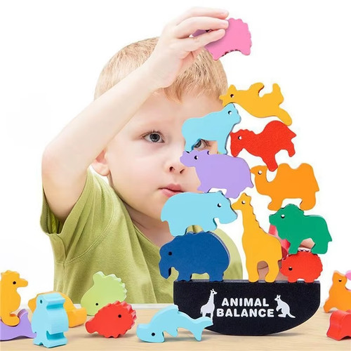 Wooden balance dinosaur blocks - wooden,