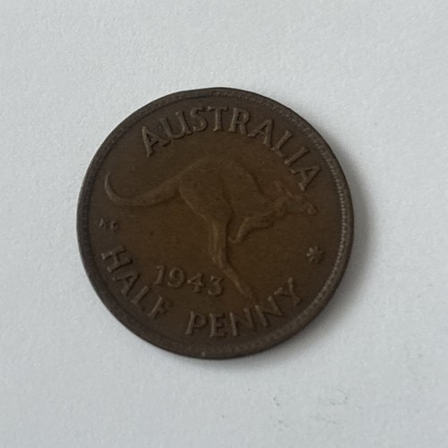 1943 australia half - half, penny