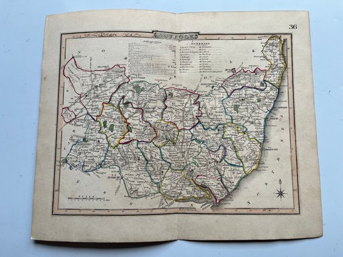 Antique hand coloured county