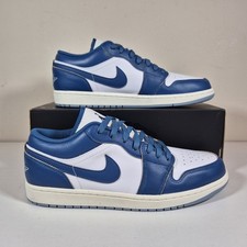 Nike Mens Shoes Air Jordan 1 Low -  Blue White UK10.5 / US11.5 - Brand New